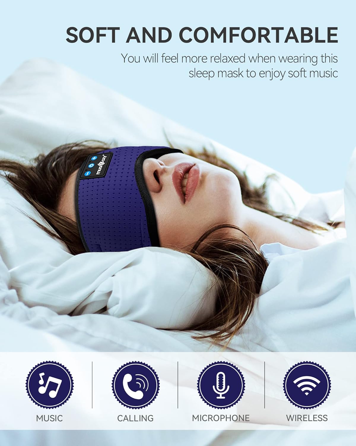 MUSICOZY soft and comfortable sleep mask features